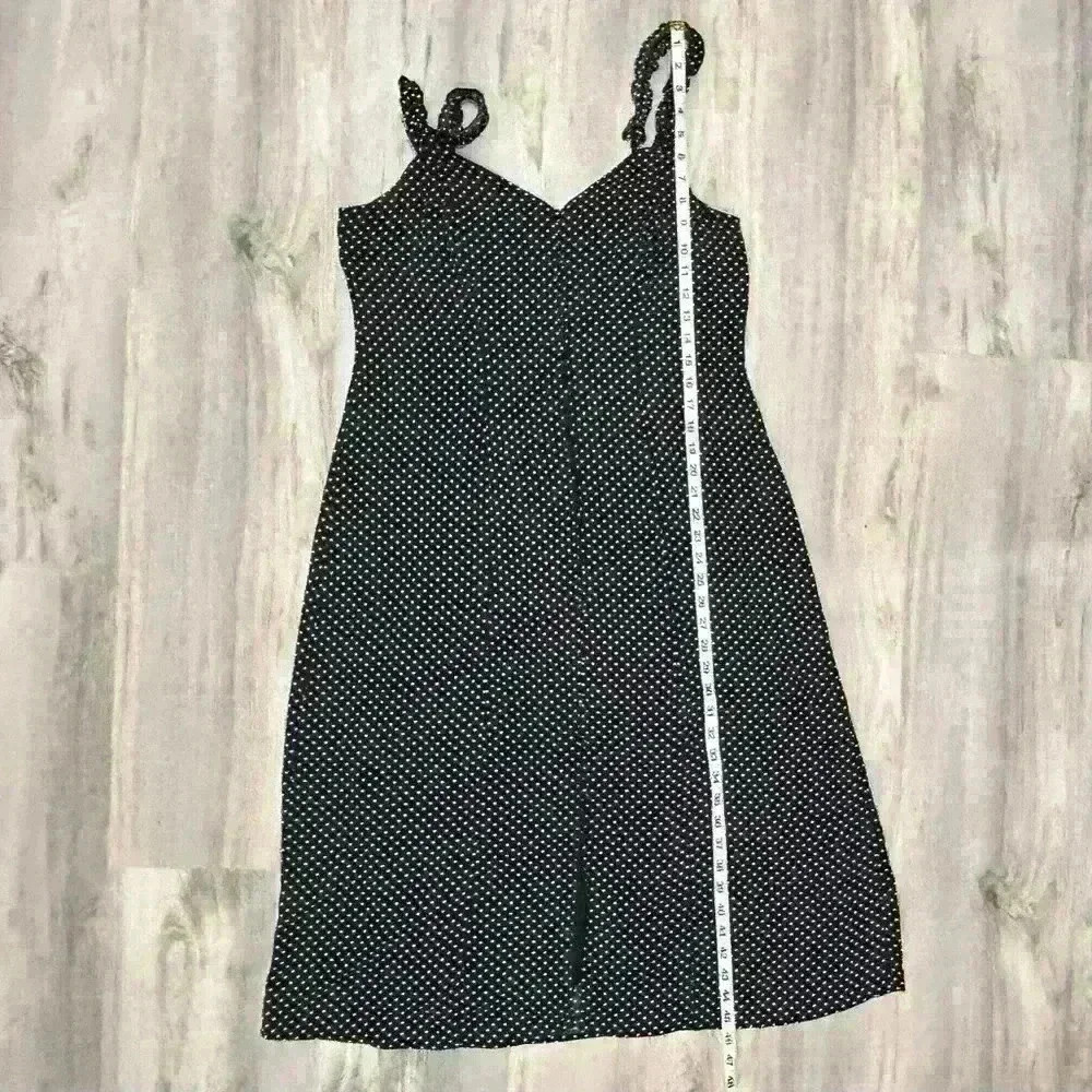 Trixxi Juniors Black White Polka Dot Sleeveless Midi Dress Ruffle Strap Size XL - Picture 8 of 9